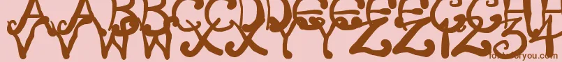 CreepyScrawly Font – Brown Fonts on Pink Background