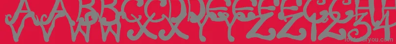 CreepyScrawly Font – Gray Fonts on Red Background