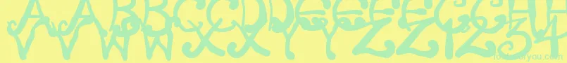 Czcionka CreepyScrawly – zielone czcionki na żółtym tle