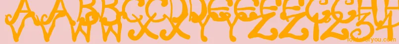 CreepyScrawly Font – Orange Fonts on Pink Background