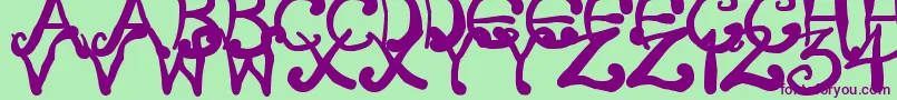 CreepyScrawly Font – Purple Fonts on Green Background