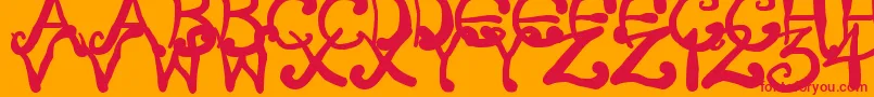 fuente CreepyScrawly – Fuentes Rojas Sobre Fondo Naranja