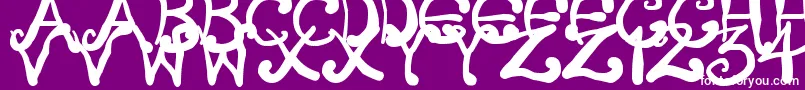 フォントCreepyScrawly – 紫の背景に白い文字