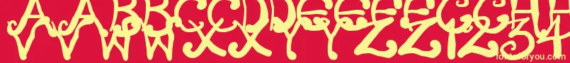 CreepyScrawly Font – Yellow Fonts on Red Background