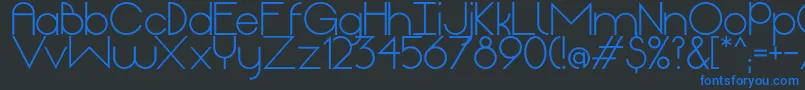 OriginRegular-Schriftart – Blaue Schriften auf schwarzem Hintergrund