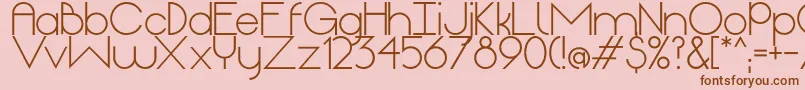 フォントOriginRegular – ピンクの背景に茶色のフォント