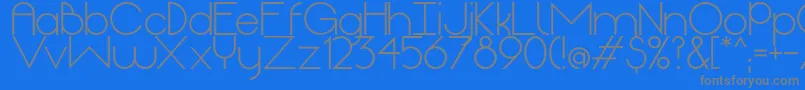 OriginRegular-Schriftart – Graue Schriften auf blauem Hintergrund