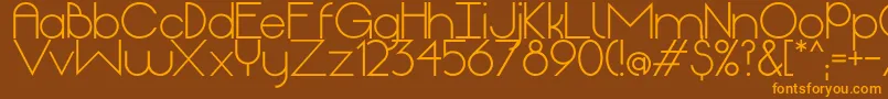 OriginRegular-Schriftart – Orangefarbene Schriften auf braunem Hintergrund