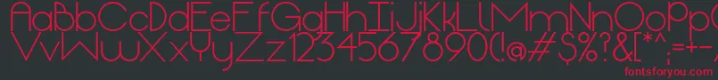 OriginRegular-Schriftart – Rote Schriften auf schwarzem Hintergrund