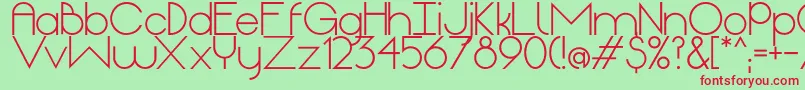 OriginRegular Font – Red Fonts on Green Background