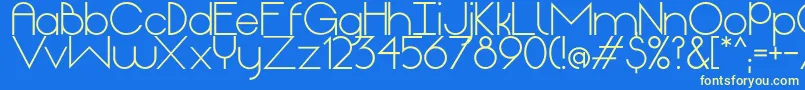 OriginRegular Font – Yellow Fonts on Blue Background