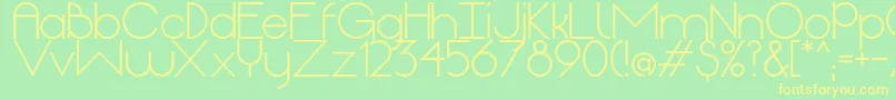 OriginRegular-Schriftart – Gelbe Schriften auf grünem Hintergrund