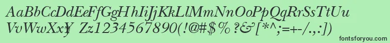 QuibbernItalic Font – Black Fonts on Green Background
