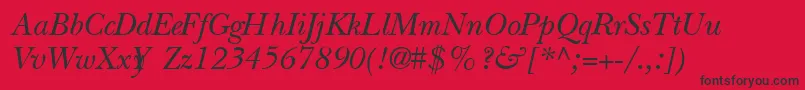 QuibbernItalic Font – Black Fonts on Red Background