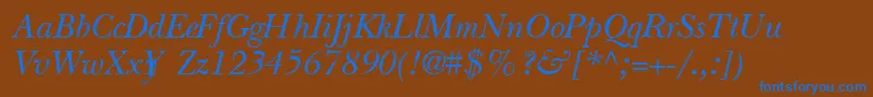 QuibbernItalic Font – Blue Fonts on Brown Background