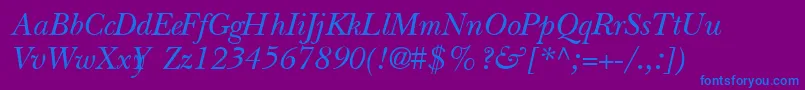 QuibbernItalic Font – Blue Fonts on Purple Background
