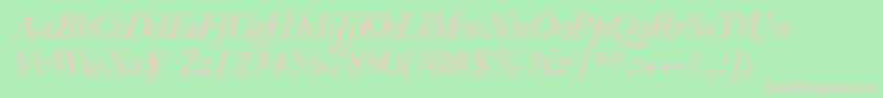 QuibbernItalic Font – Pink Fonts on Green Background