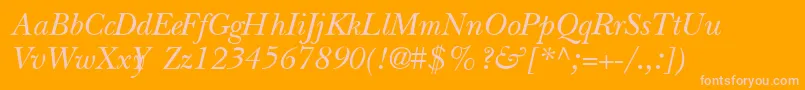 QuibbernItalic Font – Pink Fonts on Orange Background