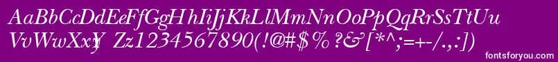QuibbernItalic Font – White Fonts on Purple Background