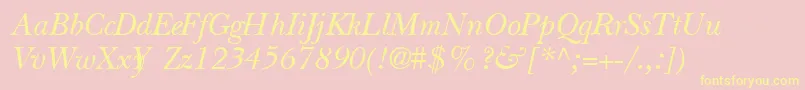 QuibbernItalic Font – Yellow Fonts on Pink Background