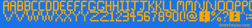SpaceTheme Font – Orange Fonts on Blue Background