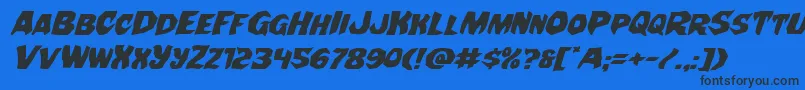 Шрифт Nightchildeexpandital – чёрные шрифты на синем фоне