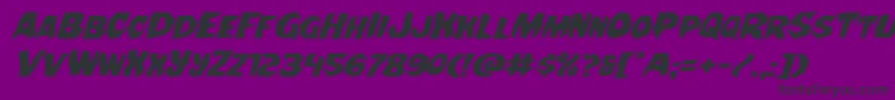 Шрифт Nightchildeexpandital – чёрные шрифты на фиолетовом фоне
