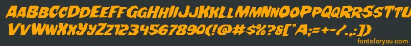 Nightchildeexpandital Font – Orange Fonts on Black Background