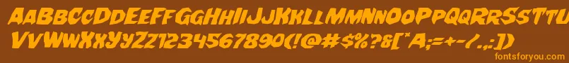 Nightchildeexpandital Font – Orange Fonts on Brown Background