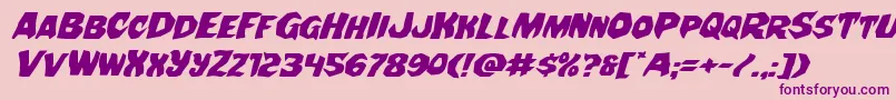 Nightchildeexpandital Font – Purple Fonts on Pink Background