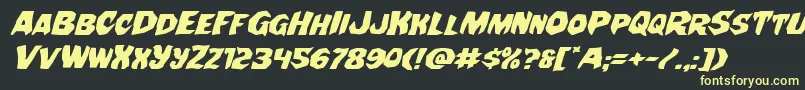 Nightchildeexpandital Font – Yellow Fonts on Black Background