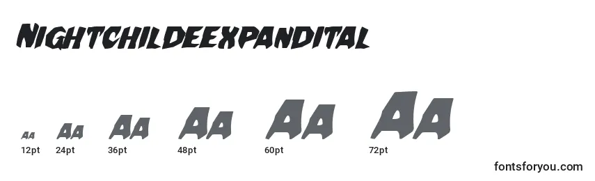 Nightchildeexpandital Font Sizes