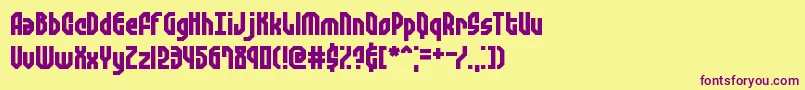 フォントZephyreg – 紫色のフォント、黄色の背景