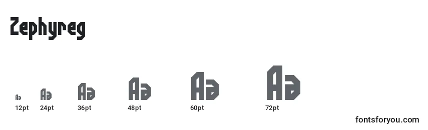 Zephyreg Font Sizes