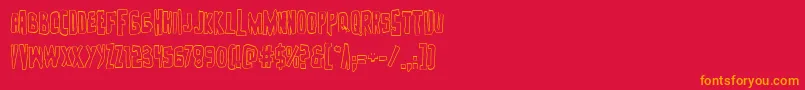 フォントZakensteinout – 赤い背景にオレンジの文字