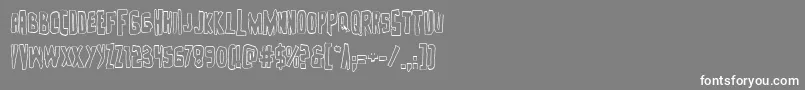 フォントZakensteinout – 灰色の背景に白い文字