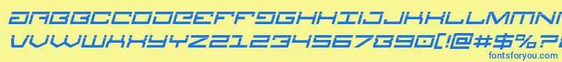 Legionlaserital Font – Blue Fonts on Yellow Background