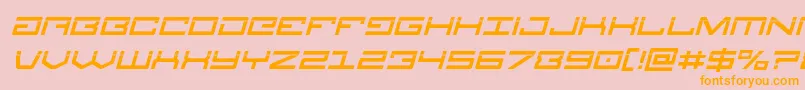 Legionlaserital-Schriftart – Orangefarbene Schriften auf rosa Hintergrund