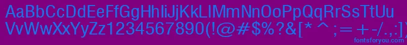 フォントMilf – 紫色の背景に青い文字