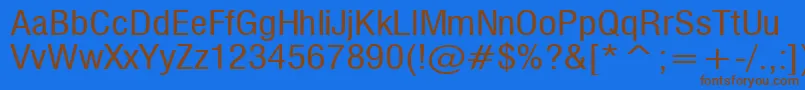 Czcionka Milf – brązowe czcionki na niebieskim tle