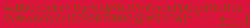 Milf-Schriftart – Braune Schriften auf rotem Hintergrund