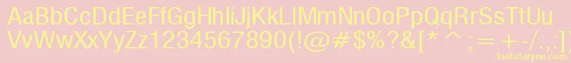 Milf-fontti – keltaiset fontit vaaleanpunaisella taustalla