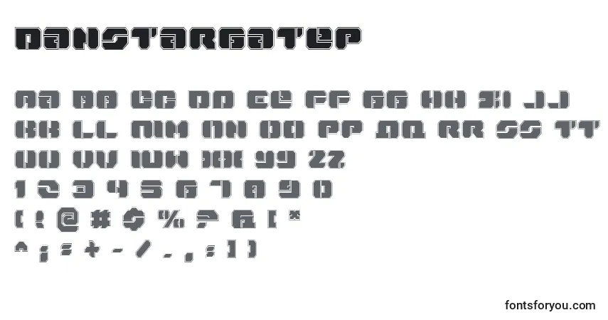 A fonte Danstargatep – alfabeto, números, caracteres especiais