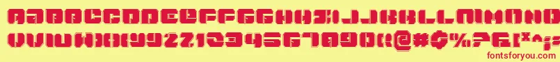 Шрифт Danstargatep – красные шрифты на жёлтом фоне