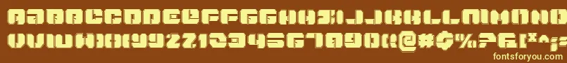 Шрифт Danstargatep – жёлтые шрифты на коричневом фоне