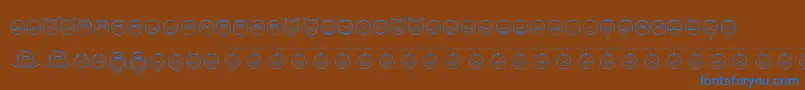 Шрифт SomedevilfacesRegular – синие шрифты на коричневом фоне