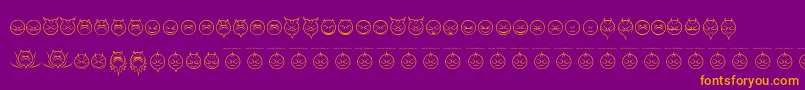 SomedevilfacesRegular-Schriftart – Orangefarbene Schriften auf violettem Hintergrund