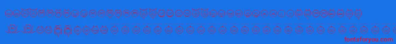 SomedevilfacesRegular-Schriftart – Rote Schriften auf blauem Hintergrund