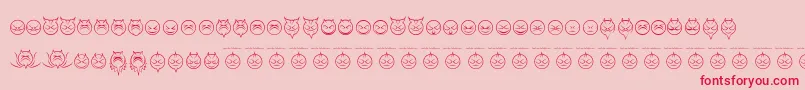 SomedevilfacesRegular-fontti – punaiset fontit vaaleanpunaisella taustalla