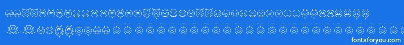 SomedevilfacesRegular Font – Yellow Fonts on Blue Background